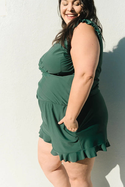 Lara - Plavky s volánikmi a vstavanou podprsenkou